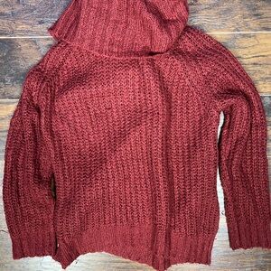 Wildflower Deep Red Turtle Neck Sweater